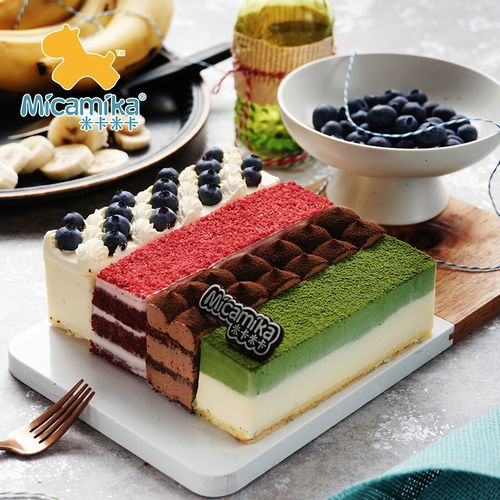 micamika拼接彩虹生日蛋糕网红抹茶慕斯芝士巧克力下午茶新鲜