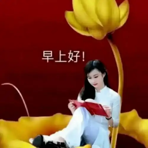 6张美女早上好表情包好运连连天天微笑
