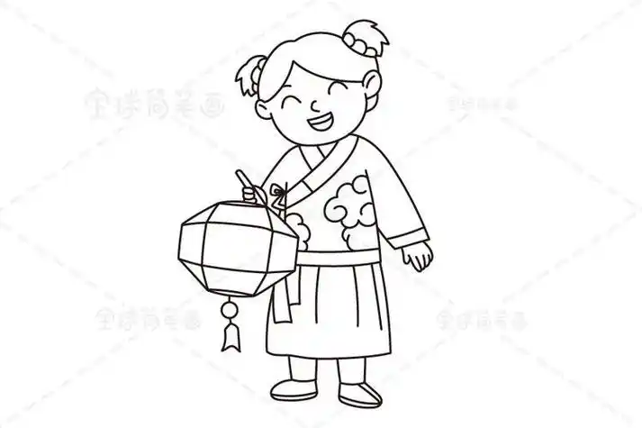 看花灯的简笔画视频