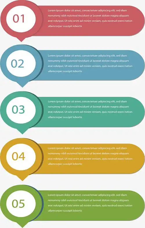 册aipng彩色折纸标签目录页aipng组合图形商务目录aipng矢量卡通数字