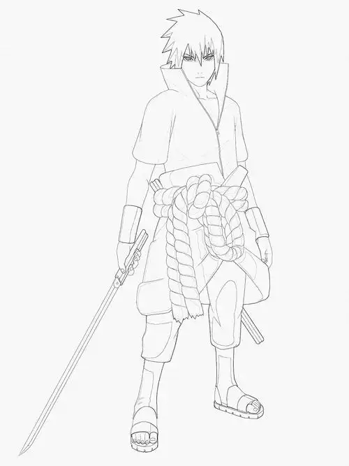 火影-鸣人和佐助(线稿)