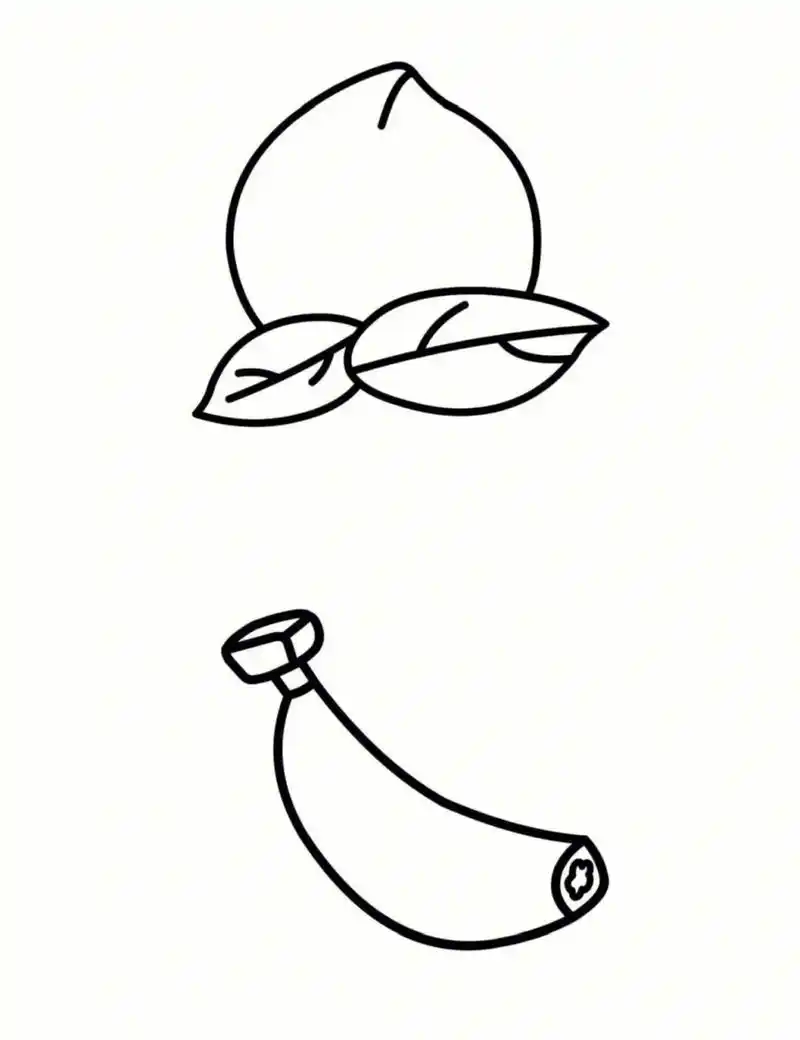 小班水果简笔画 小班水果简笔画,可以直接打印使用让幼儿填色.