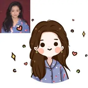 q版手绘卡通可爱头像真人照片转漫画情侣人物形象创意定制全家福
