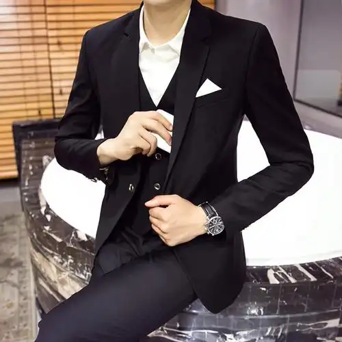 男生西装套装韩版修身帅气正装国人西服2018潮流青少年休闲男装士