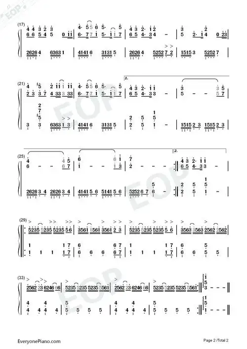 人间钢琴简谱-王菲演唱2