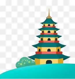 中国杭州简笔画彩色