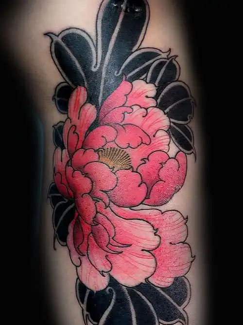 疤痕遮盖!牡丹花_纹身图案手稿图片_jiang的纹身作品集