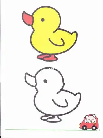 幼儿园小班早教简单简笔画涂色素材