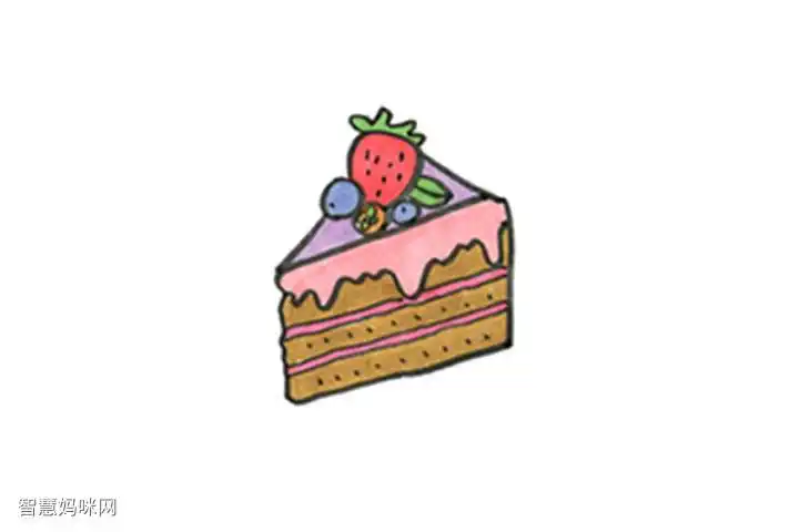 草莓蛋糕简笔画 草莓配蛋糕是甜点界的顶流存在 - 智慧妈咪网