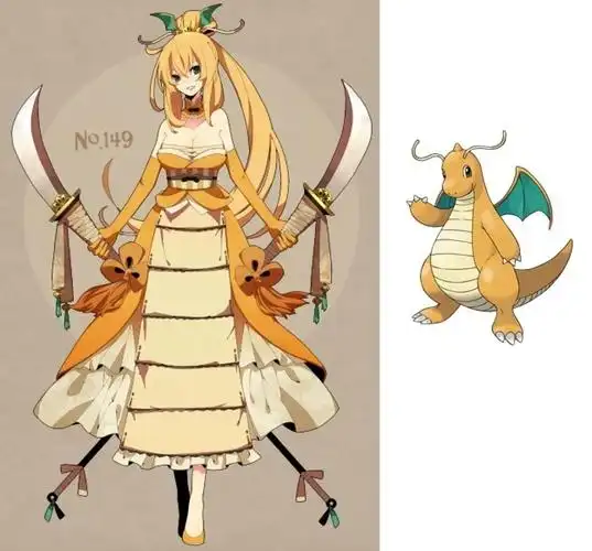 732分享发弹幕原图美纳斯等口袋妖怪拟人萌娘快龙,波克基斯,师父鼬