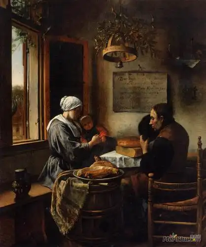 餐前祷告扬斯蒂恩jansteen高清作品欣赏