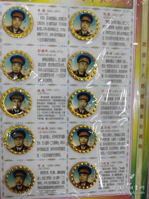 开国十大将帅像章珍藏集十大元帅像章十大将军像章