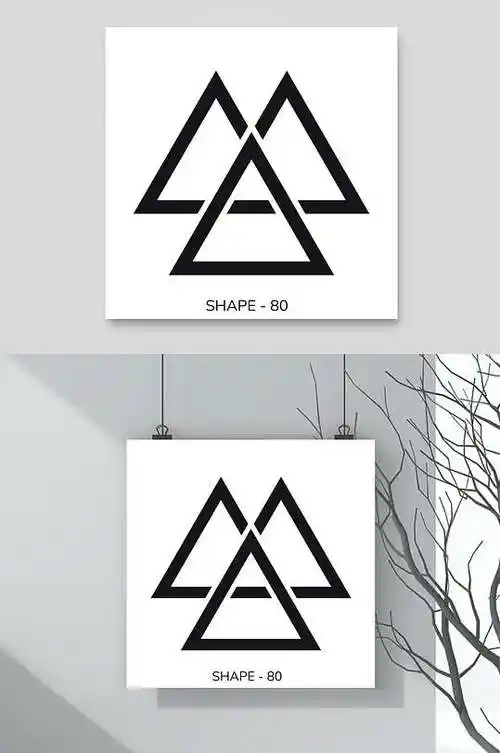 创意极简三角形矢量几何图形素材