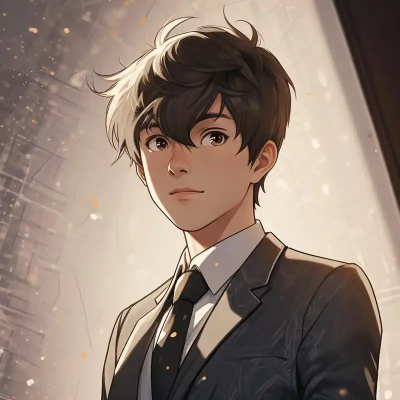 卡通风格的西装男头像9896 探索卡通与正式着装的碰撞,超酷的西装