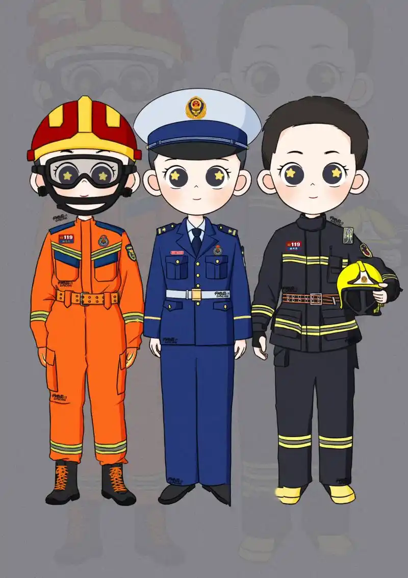 q版消防员|q版蓝朋友 他们不是生来勇敢,而是选择无畏.