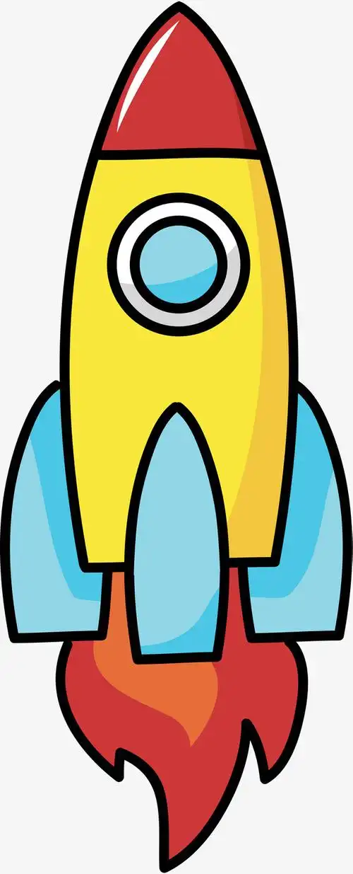 世界航天日手绘卡通小火箭上太空免抠素材