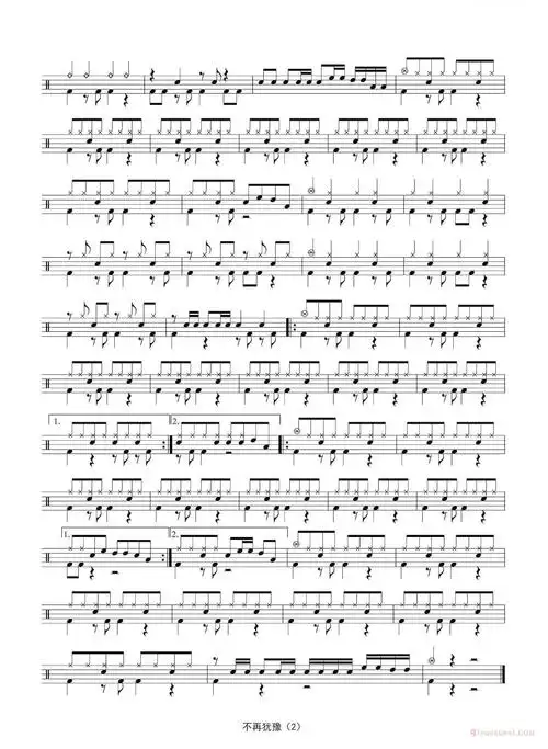 爵士鼓谱[不再犹豫]