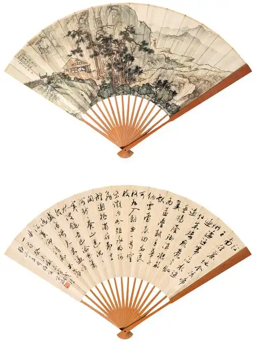 陈少梅 早春图 成扇