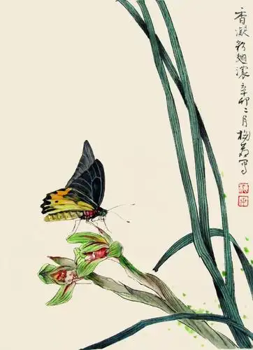 画的真好!他笔下的工笔草虫自然恬淡,活泼灵动