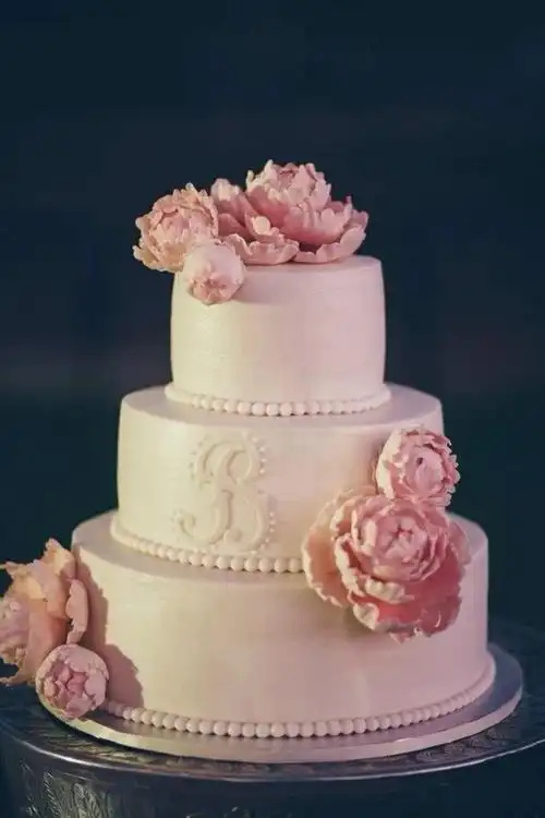 翻糖 婚礼 鲜花 蛋糕 甜点