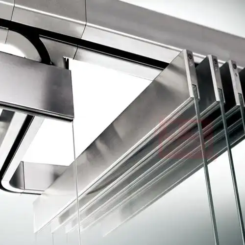 厂家供应电动无框玻璃自动折叠门办公室无框玻璃自动门可定制