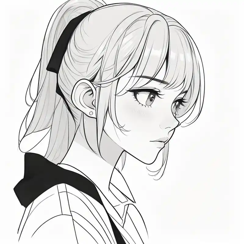 94伤感女生黑白素描头像96