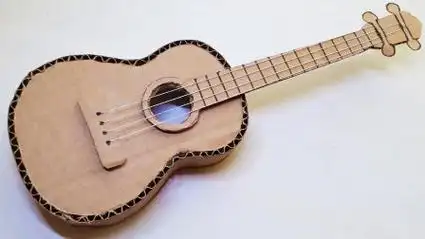 教你用硬纸板手工制作吉他,拿在手上特别拉风!