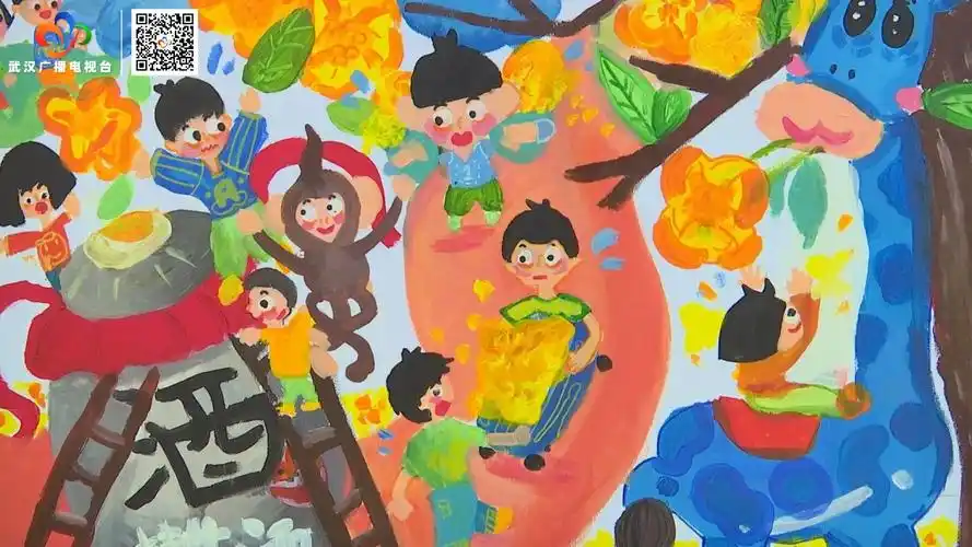 今天上午,解放公园,王家墩公园开展"手绘桂花画展",展出百余幅"纸上