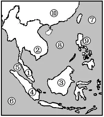 读东南亚图,完成下列要求.