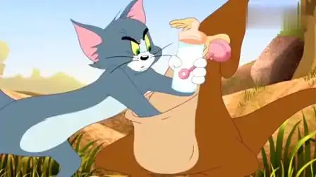 猫和老鼠:杰瑞假装袋鼠,被袋鼠放在了口袋里,看着太逗了啊!