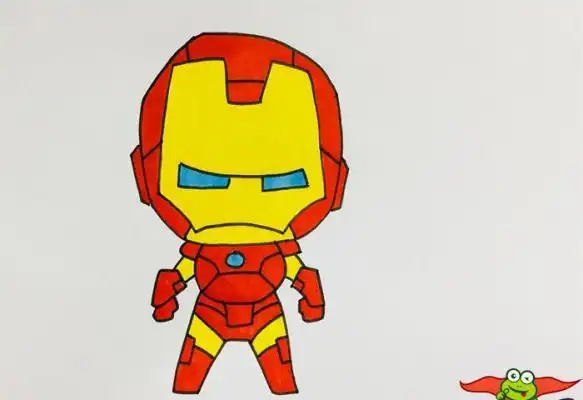 然后依次给各个超级英雄们涂色,那么这个复联全部人物简笔画就画