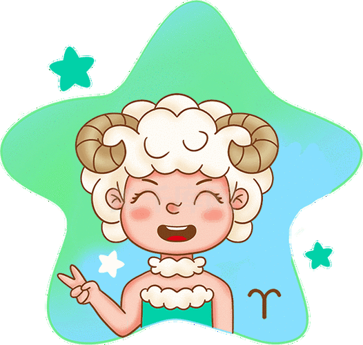 十二星座白羊座卡通拟人小人打招呼动图gif