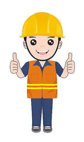 手绘戴安全帽插画