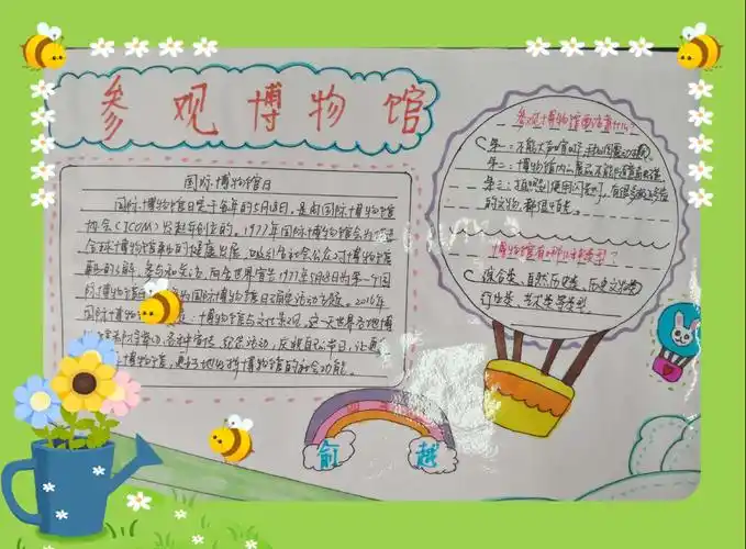 为祖国点赞——四3国庆主题活动走进博物馆手抄报展示