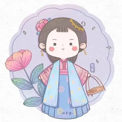 悠悠酱手绘一组古风q版仙女简笔画步骤彩色图片简笔画简单可爱古风