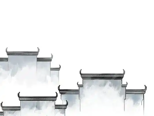水墨屋檐水墨风水墨元素古风房子水墨建筑元素徽派建筑png素材