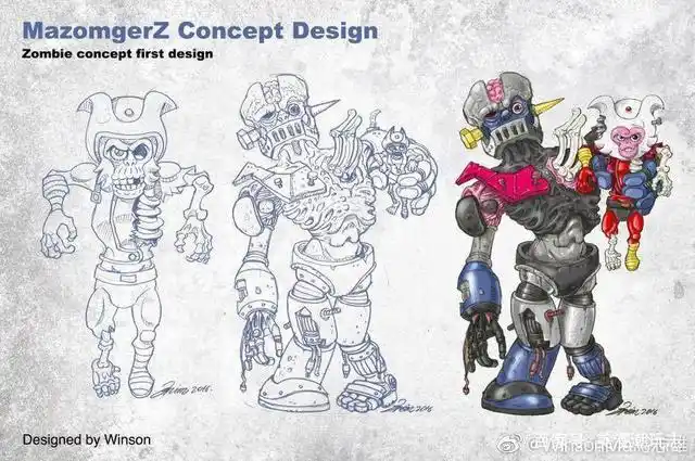 unbox x 猿创作 x 永井豪 联名款:机械丧尸风格魔神z