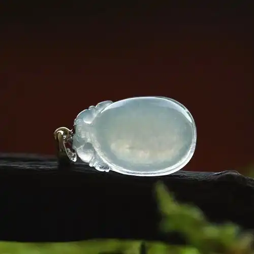 冰种翡翠福瓜小吊坠福禄寿挂件缅甸玉石18k金天然a货珠宝首饰0192