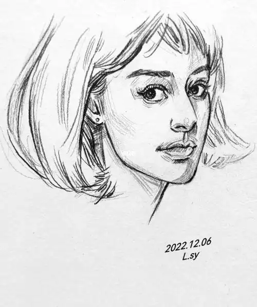 速写女孩步骤图