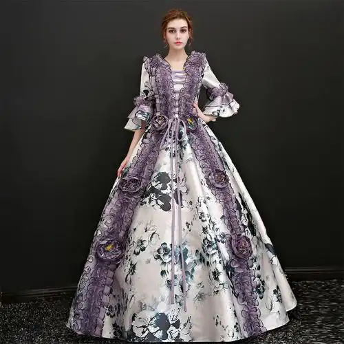 欧式宫廷服礼服复古圣诞节狂欢礼服皇后影视演出服巴洛克蓬蓬裙