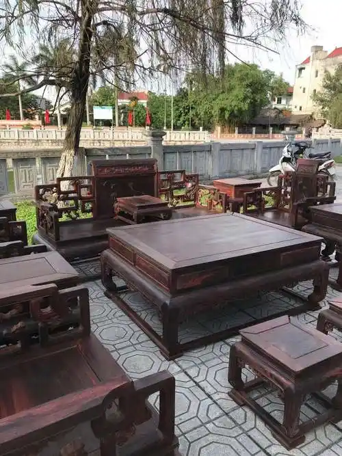 广西红木家具直销 大红酸枝老料定制 莲花宝座红木沙发13件套