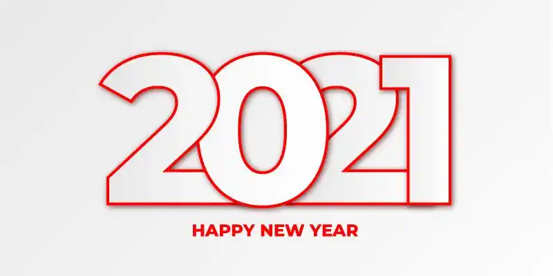 简单数字设计的2021新年快乐矢量素材eps