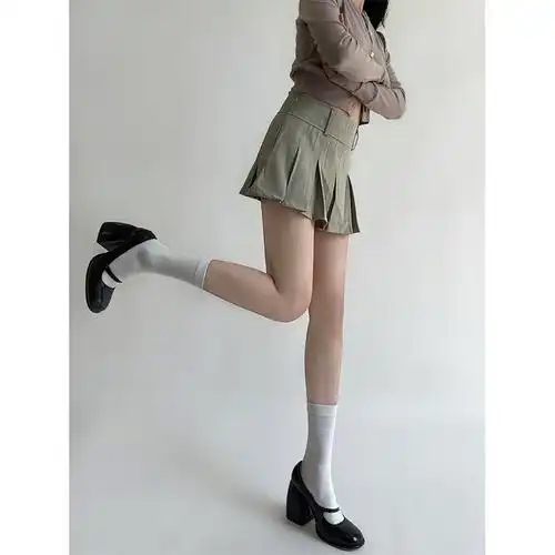 复古百搭薄棉小腿jk短袜纯色袜子辣妹风白中筒袜