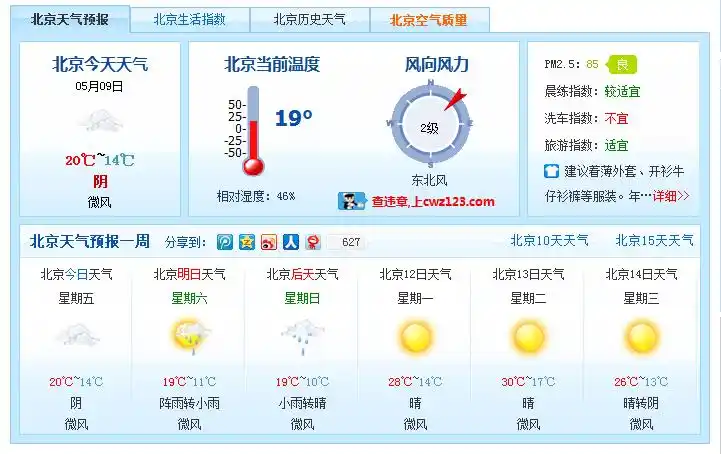北京天气预报一周天气