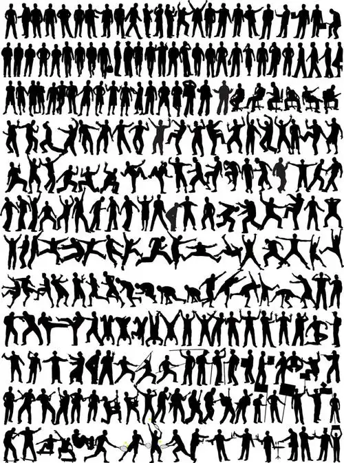 关键词:各种人物剪影矢量素材商务演绎运动姿势动态动作