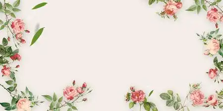 小清新背景婚礼森系玫瑰花文艺小清新花边婚庆banner海报背景图