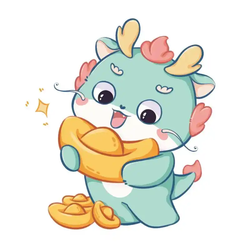 彩色卡通手绘2024可爱小胖龙新年手绘 宝子们好  今天给大家分享一波