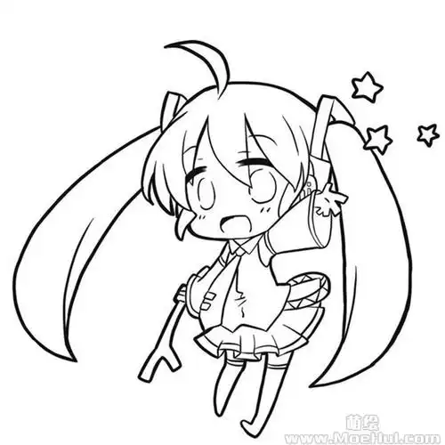 [新手练习线稿][vocaloid]初音未来 miku 线稿[16p] | 第10页 | 萌绘