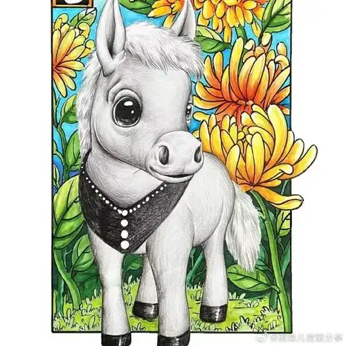 十二生肖动物主题创意素描作品  #素描#少儿美术课程超话