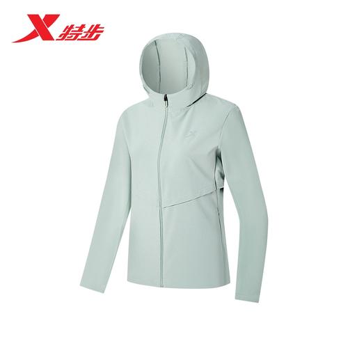 特步运动风衣女2023夏季新款防风防泼水外套女运动服977328140032